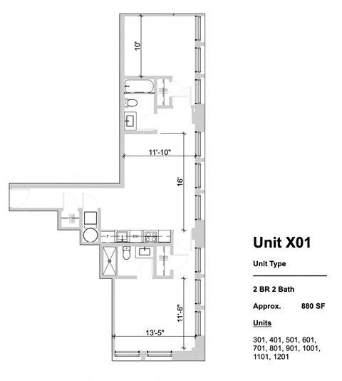 X01 - 2 Bed 2 Bath